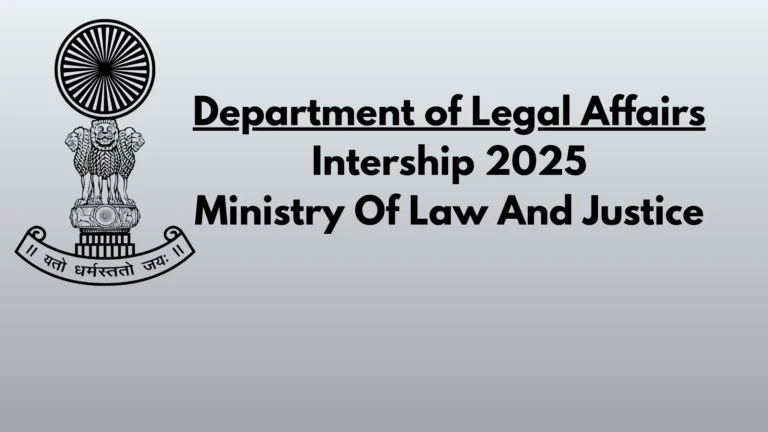 Paid Internship at Department of Legal Affairs – 50 Seats in Multiple Cities