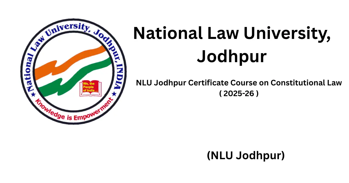 NLU Jodhpur Certificate Course on Constitutional Law 2025-26