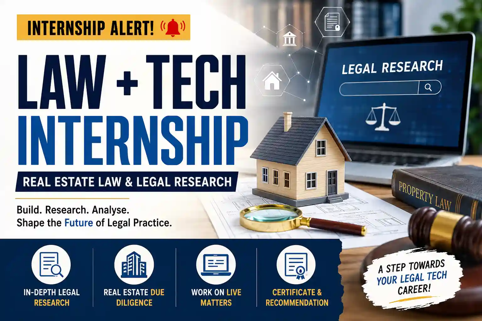 Real Estate Law Internship 2026 for law students in property law, legal research and due diligence