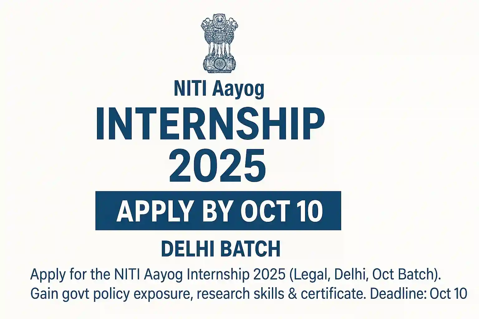 NITI Aayog Internship 2025 – Apply by Oct 10