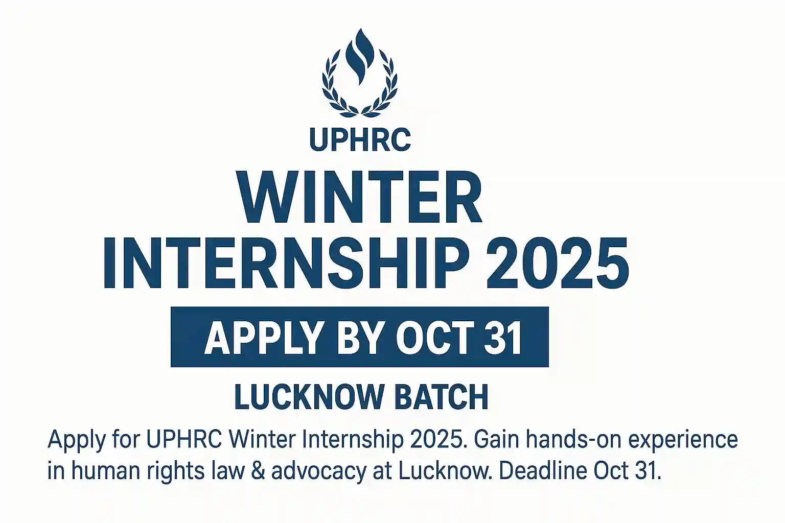 UPHRC Winter Internship 2025 – Apply by Oct 31