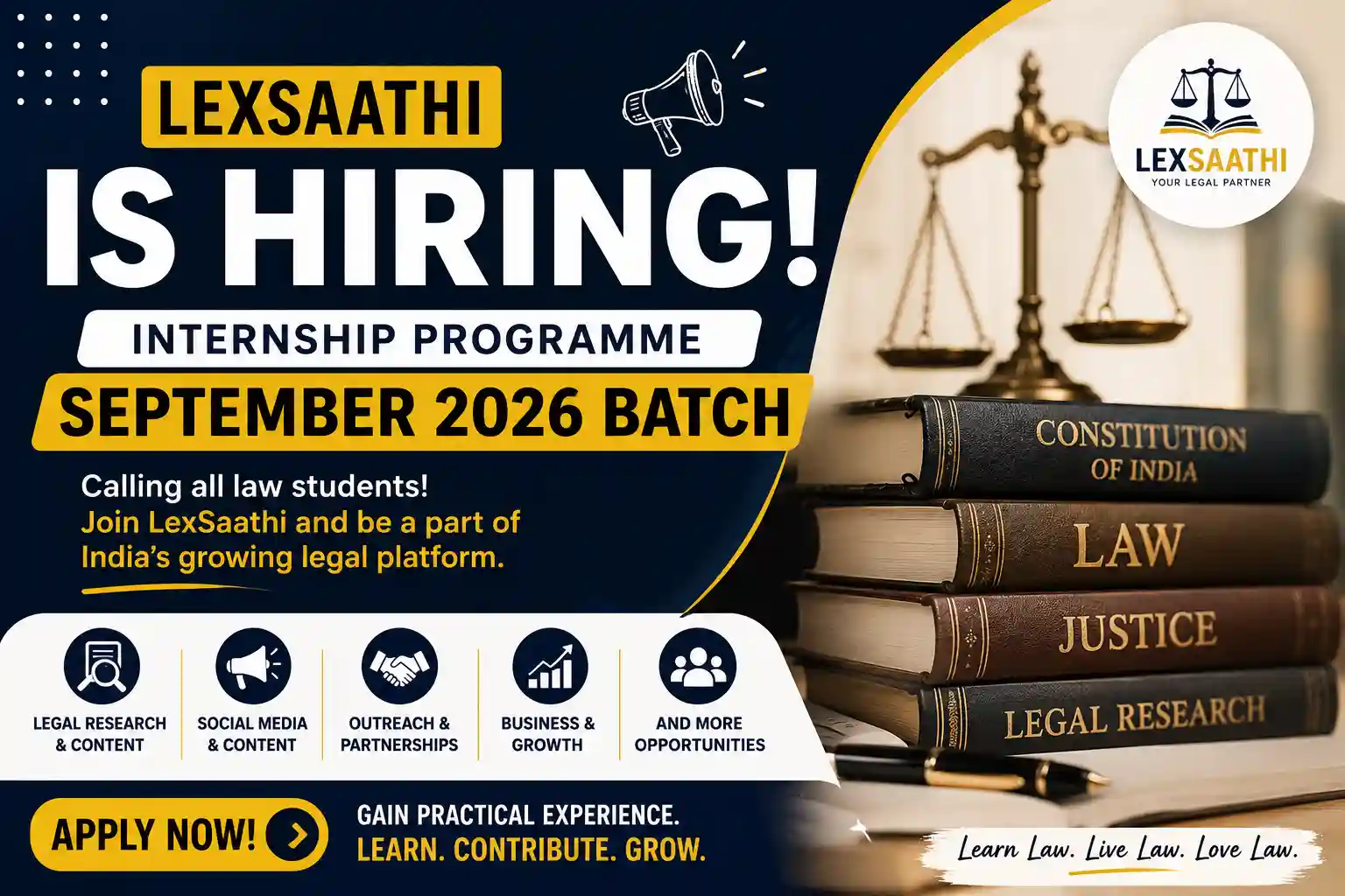 LexSaathi Internship September 2026 for Law Students